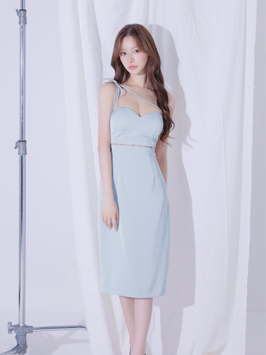 Satin Trace Midi Dress (anier5105)