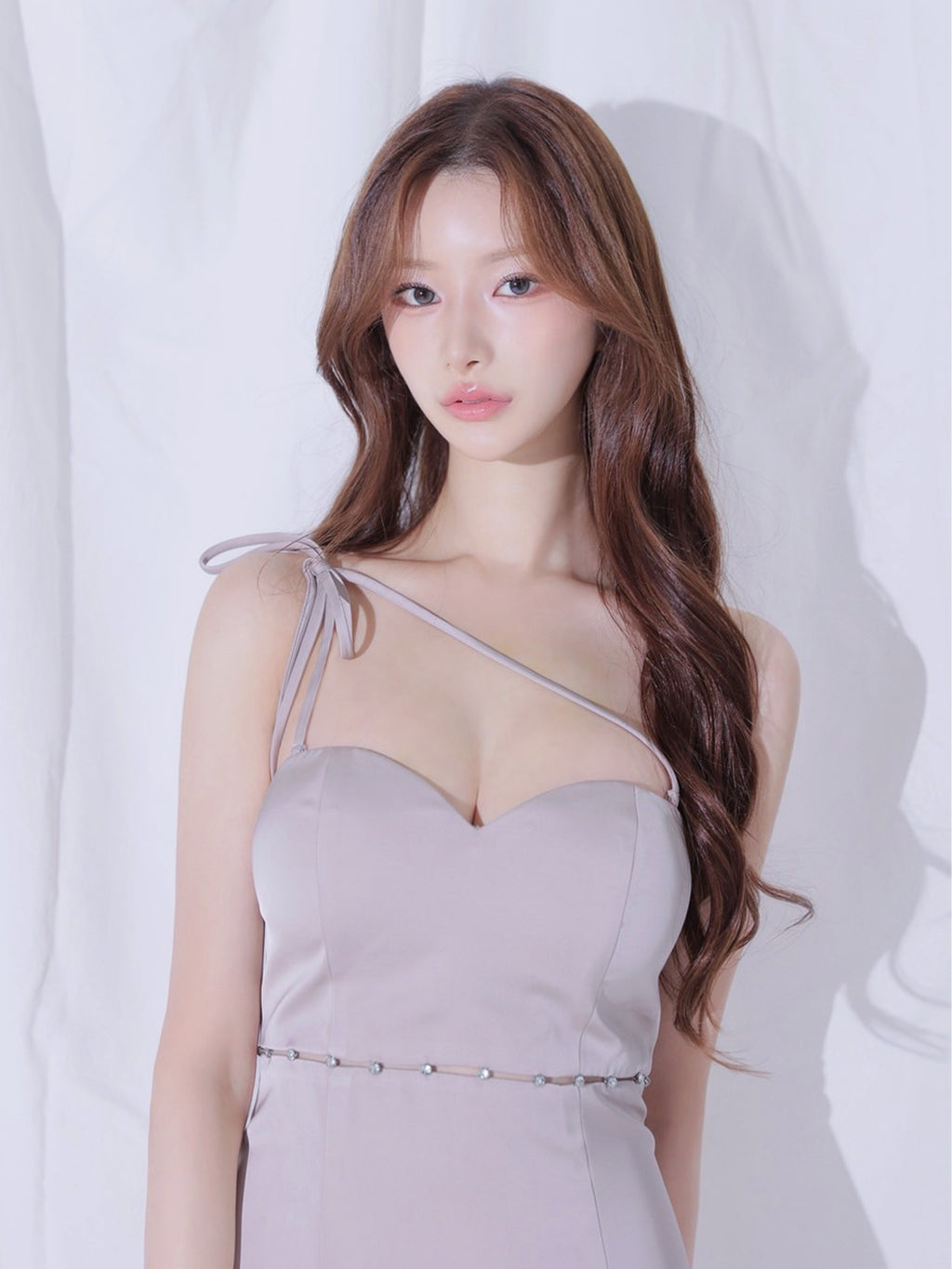Satin Trace Midi Dress (anier5105)