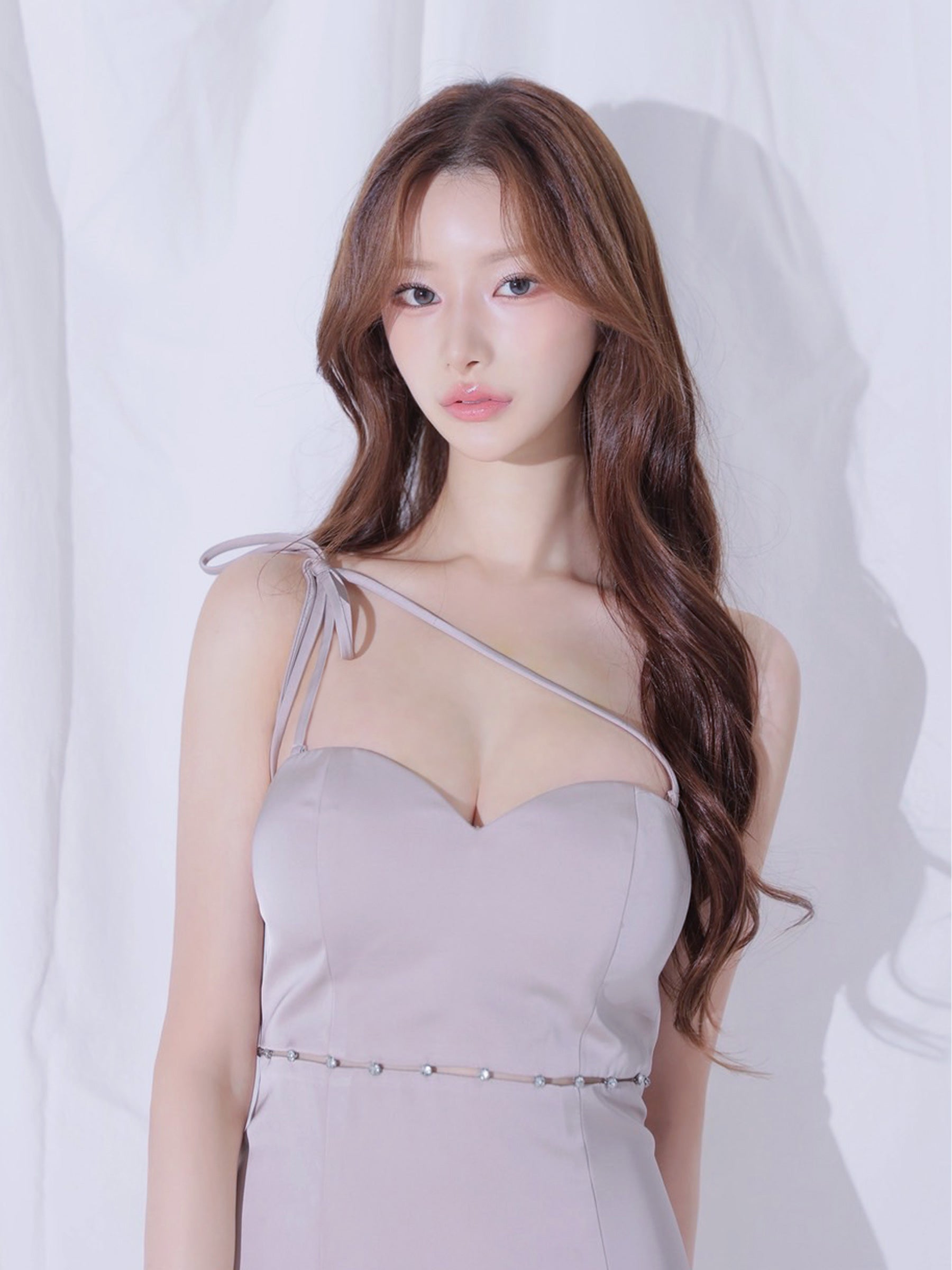 Satin Trace Midi Dress (anier5105)