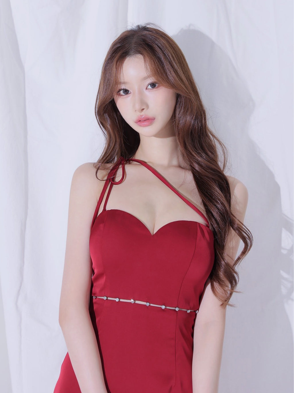 Satin Trace Midi Dress (anier5105)