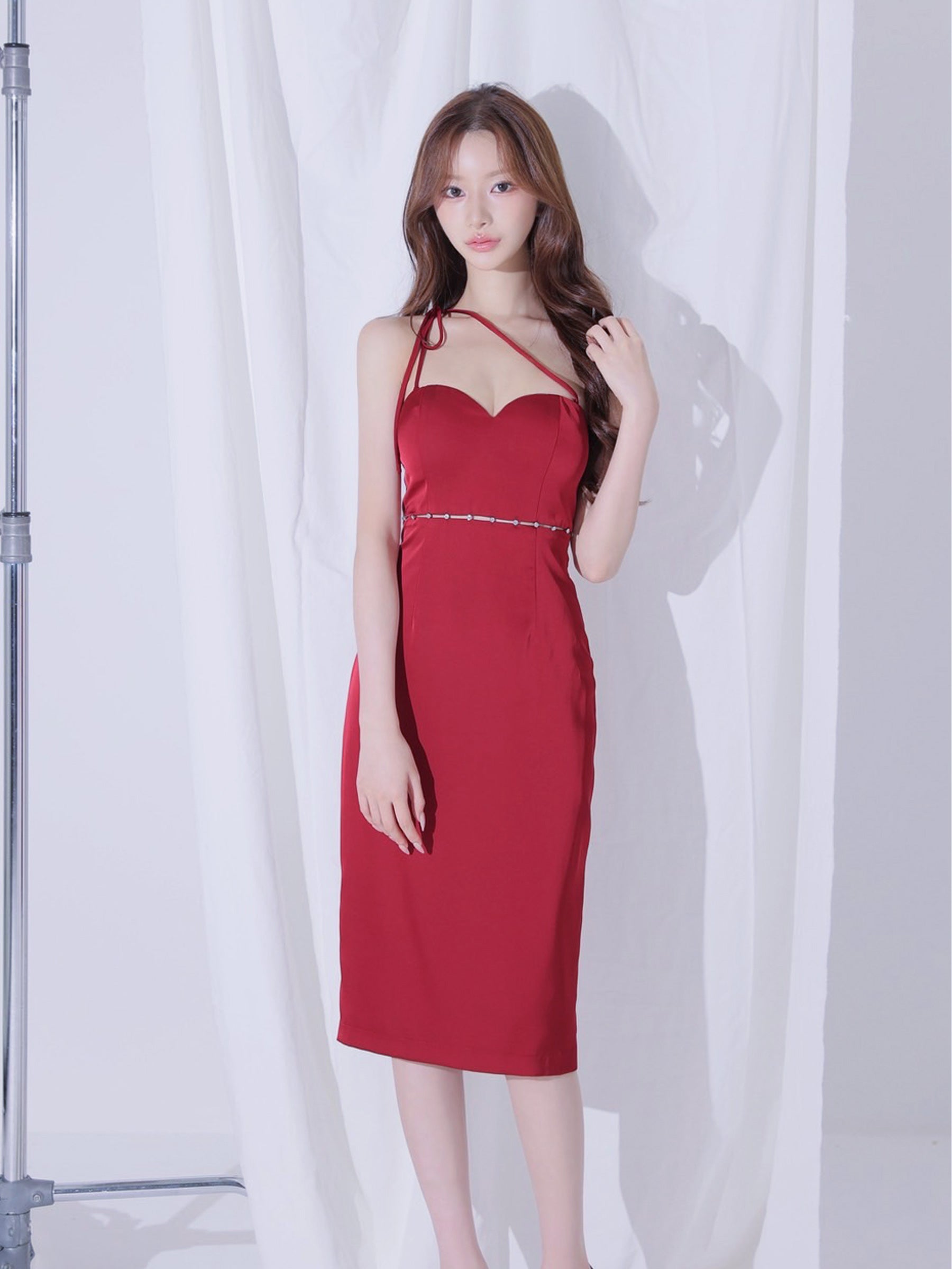 Satin Trace Midi Dress (anier5105)