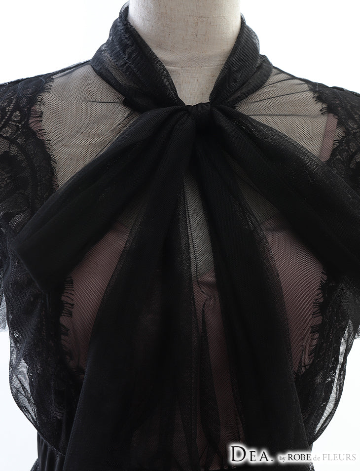 【Lサイズあり】Pleats Tulle Maxi Dress（DE2435）