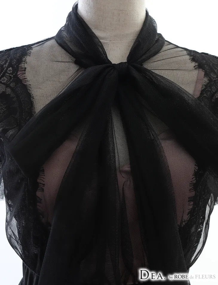 Pleats Tulle Maxi Dress（DE2435）