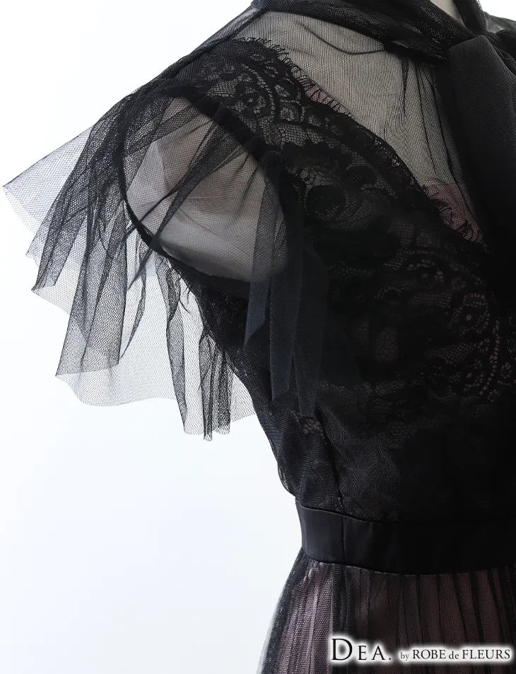 Pleats Tulle Maxi Dress（DE2435）