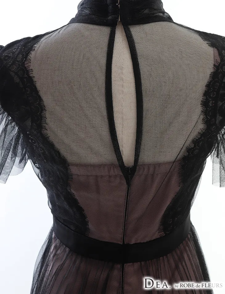 Pleats Tulle Maxi Dress（DE2435）