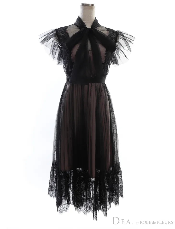 Pleats Tulle Maxi Dress（DE2435）