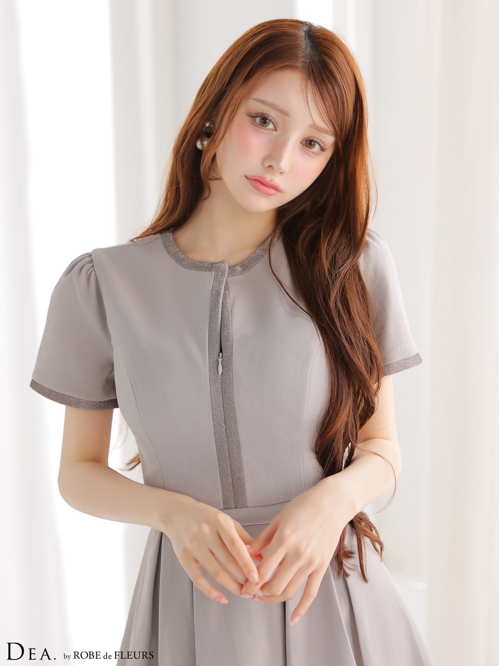 【XS～Lサイズあり】クラシカルフロントパイピングフレアミニキャバドレス(DE3357)