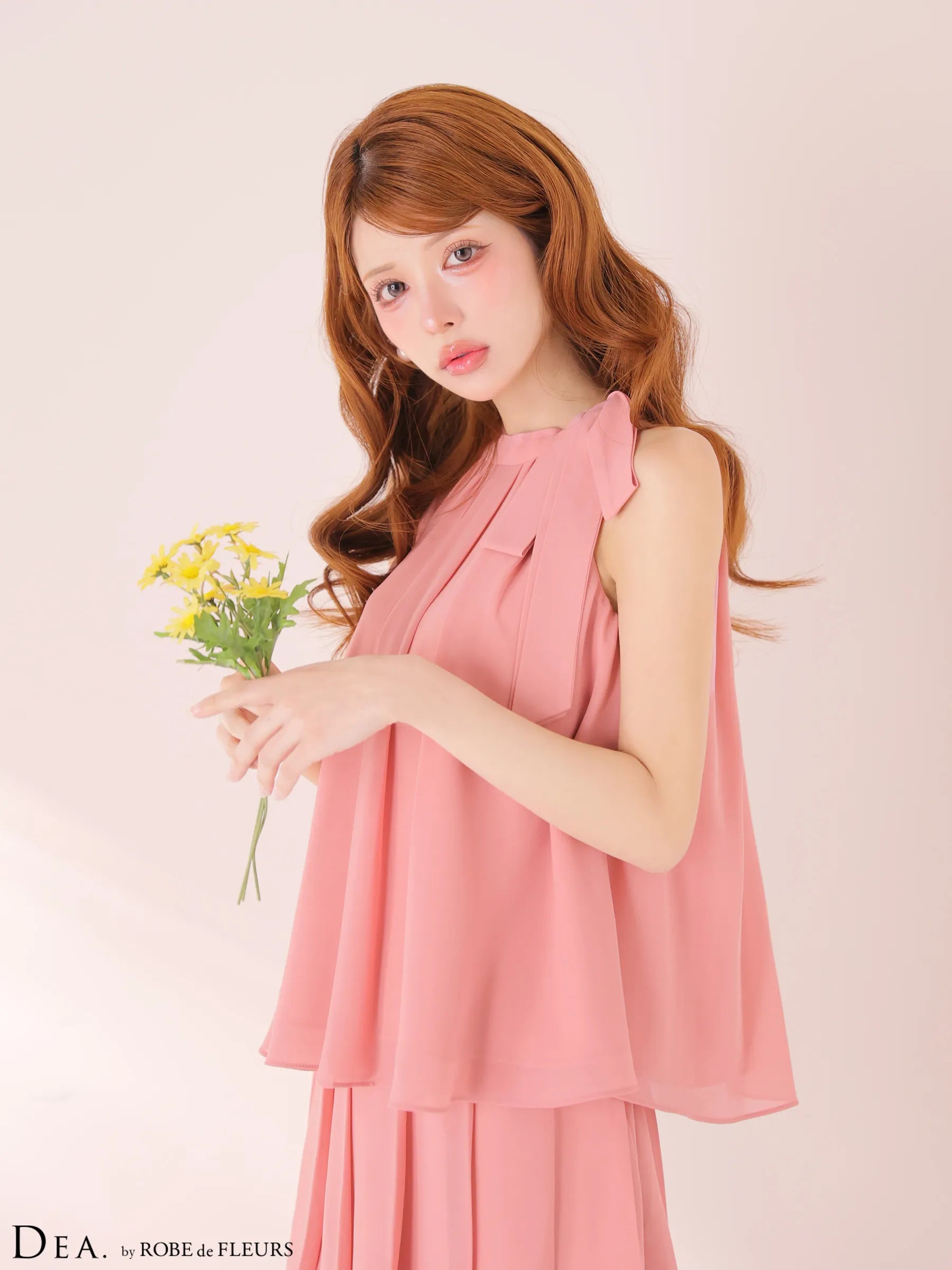 サテンシフォンフレアセットアップミニキャバドレス(DE3372)