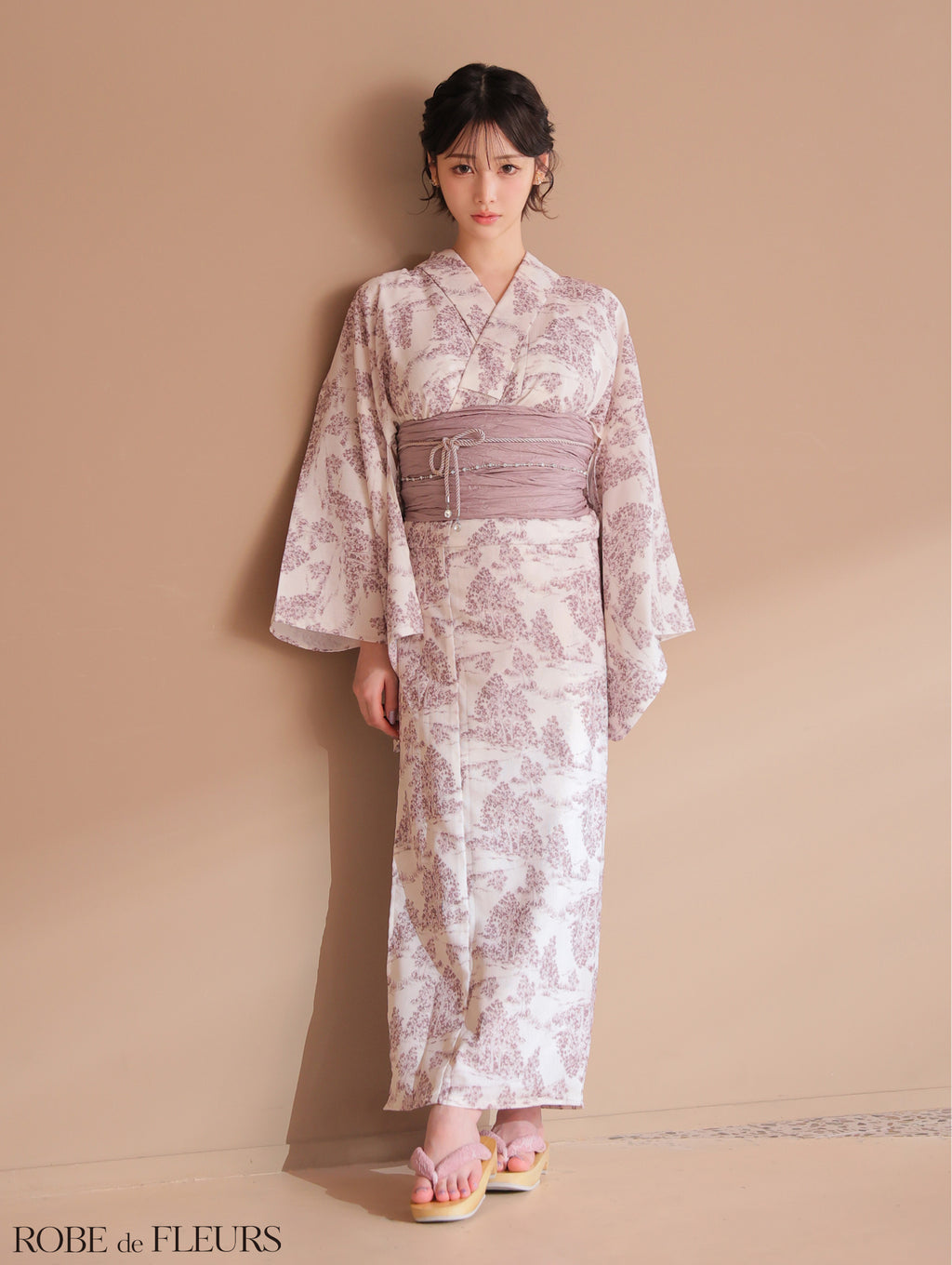 【浴衣】ROBE de FLEURS Floral print yukata　(fm3375)