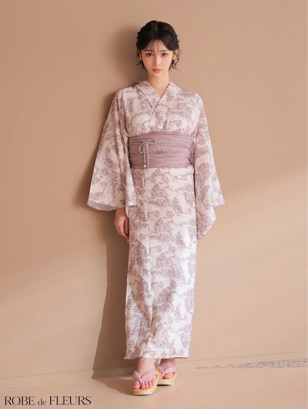 【浴衣】ROBE de FLEURS Floral print yukata　(fm3375)