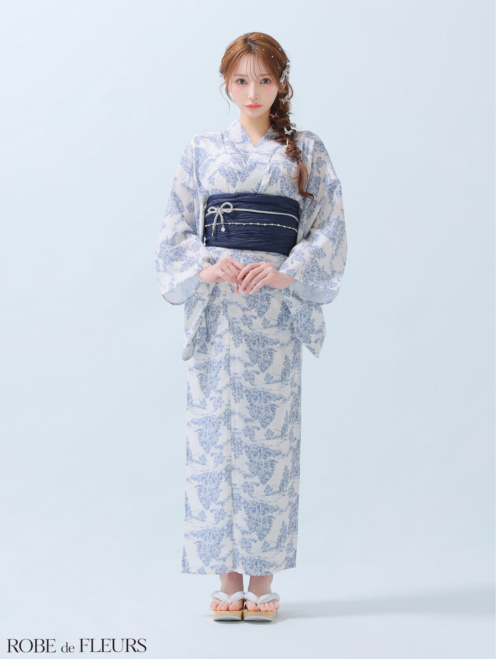 【浴衣】ROBE de FLEURS Floral print yukata　(fm3375)