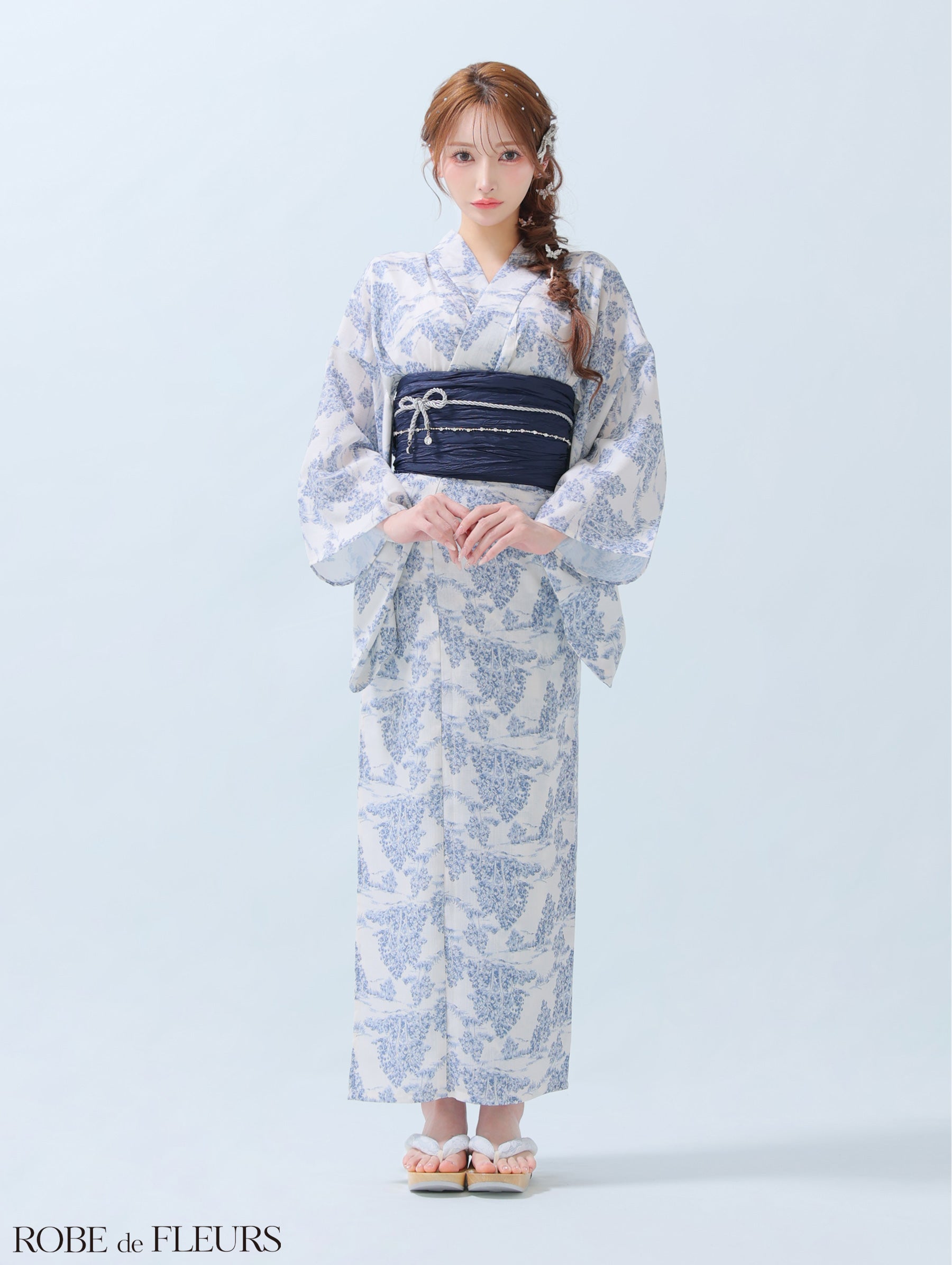 【浴衣】ROBE de FLEURS Floral print yukata　(fm3375)