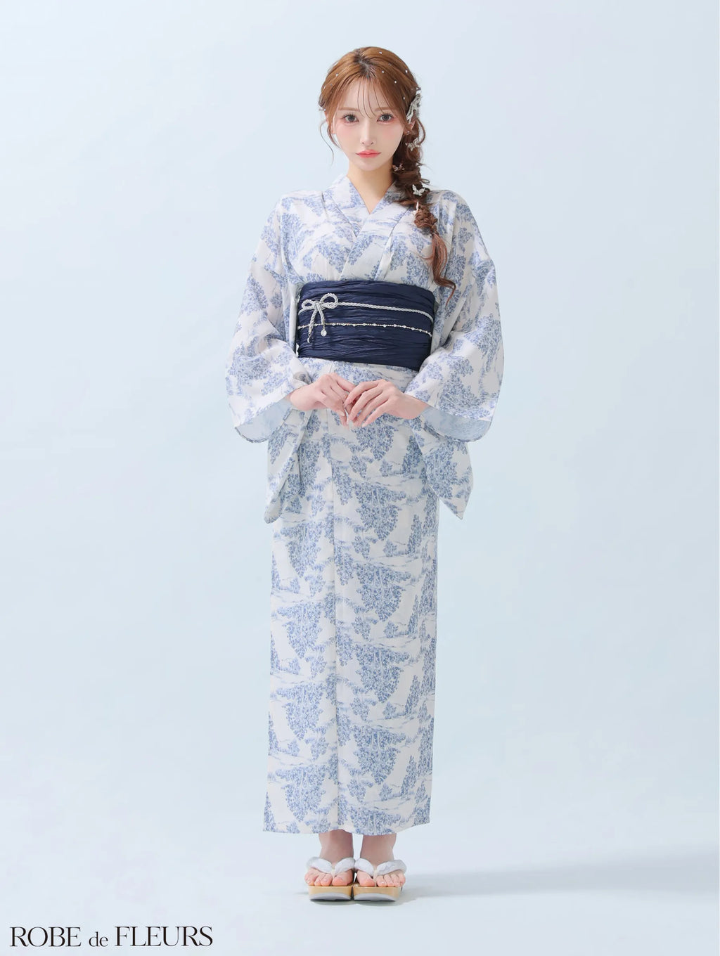 【浴衣】ROBE de FLEURS Floral print yukata　(fm3375)