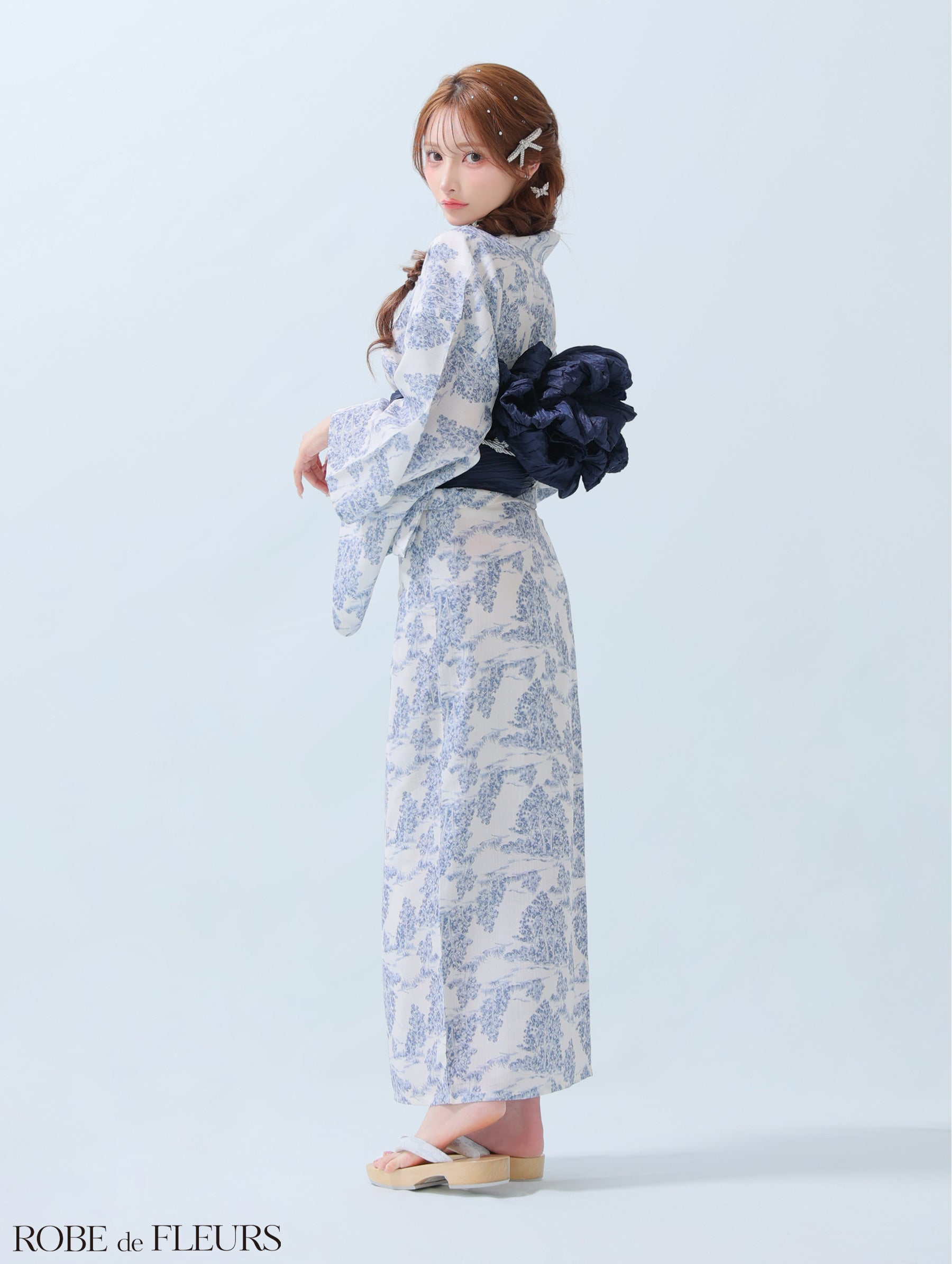 【浴衣】ROBE de FLEURS Floral print yukata　(fm3375)