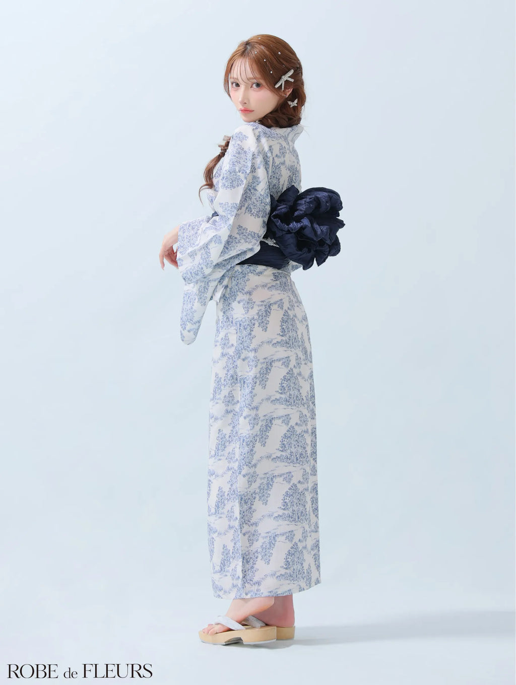 【浴衣】ROBE de FLEURS Floral print yukata　(fm3375)