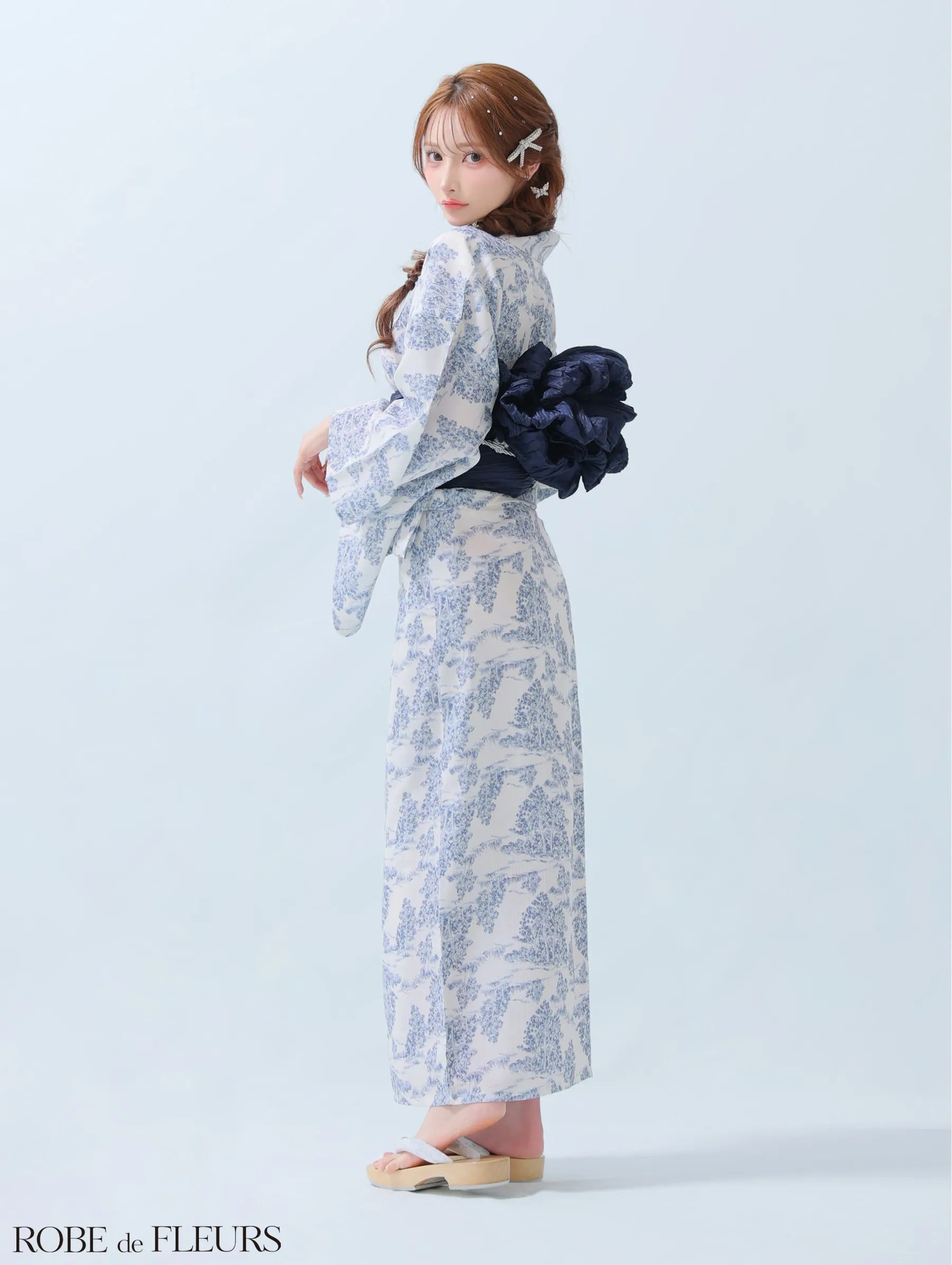 【浴衣】ROBE de FLEURS Floral print yukata　(fm3375)