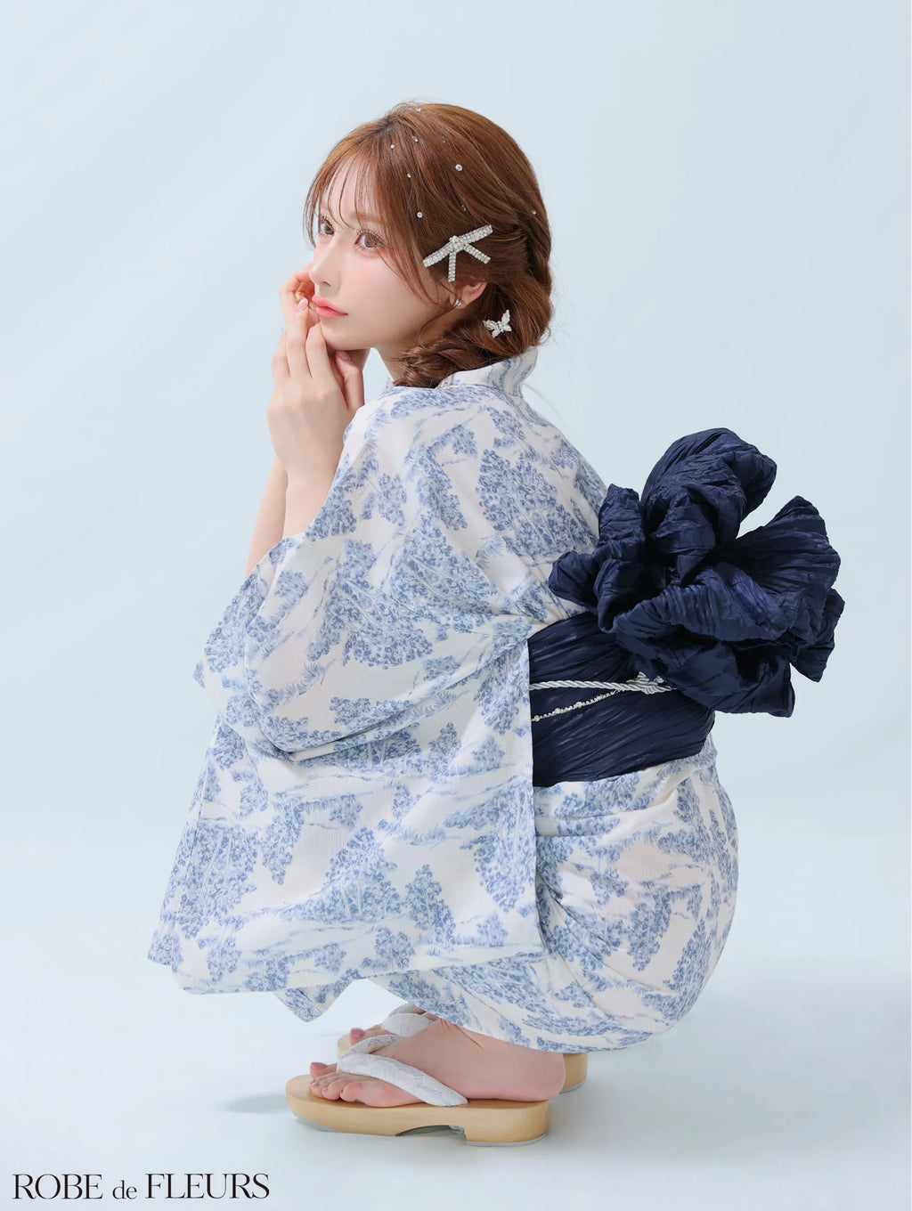 【浴衣】ROBE de FLEURS Floral print yukata　(fm3375)