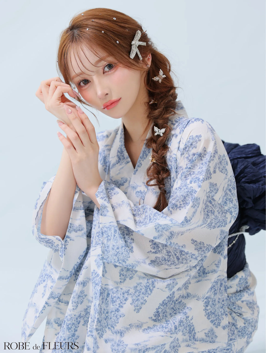 【浴衣】ROBE de FLEURS Floral print yukata　(fm3375)