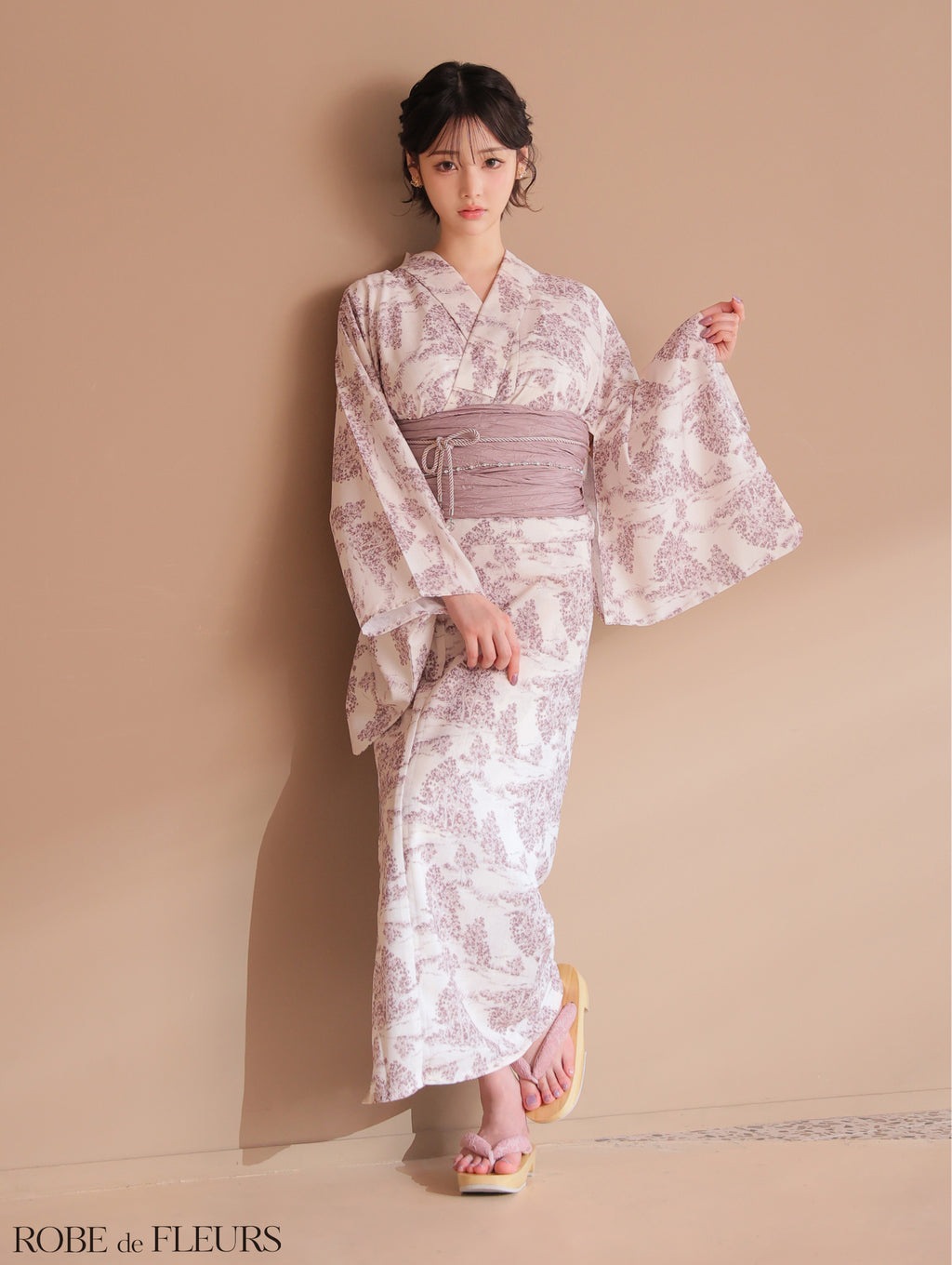 【浴衣】ROBE de FLEURS Floral print yukata　(fm3375)