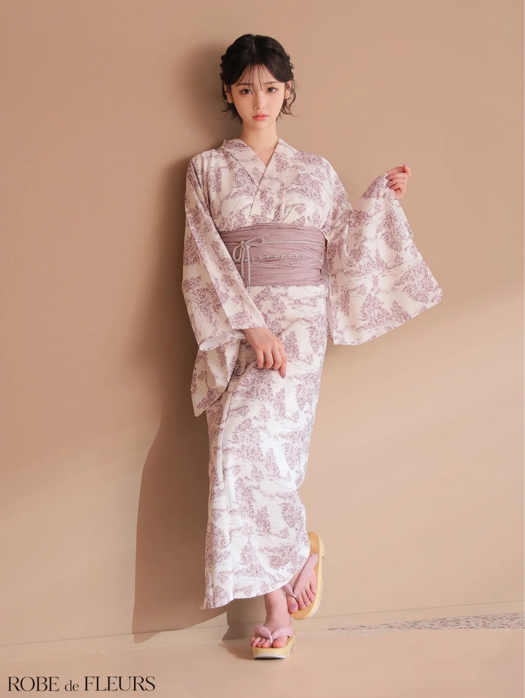 【浴衣】ROBE de FLEURS Floral print yukata　(fm3375)