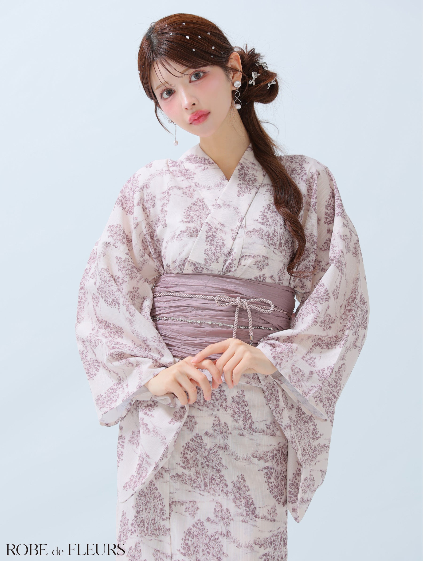 【浴衣】ROBE de FLEURS Floral print yukata　(fm3375)