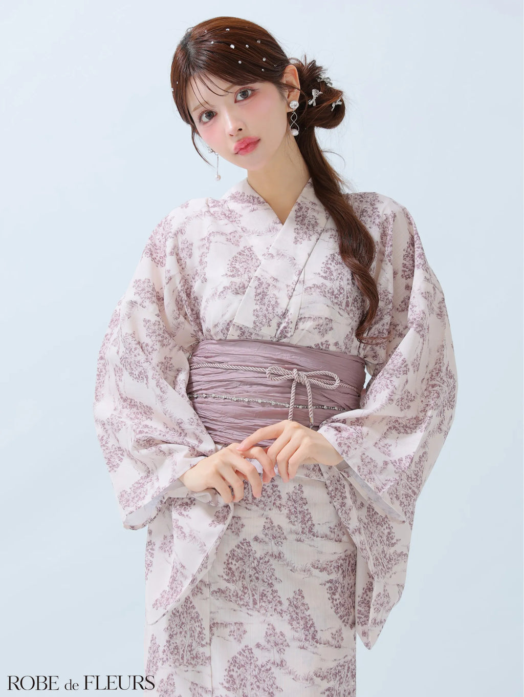 【浴衣】ROBE de FLEURS Floral print yukata　(fm3375)