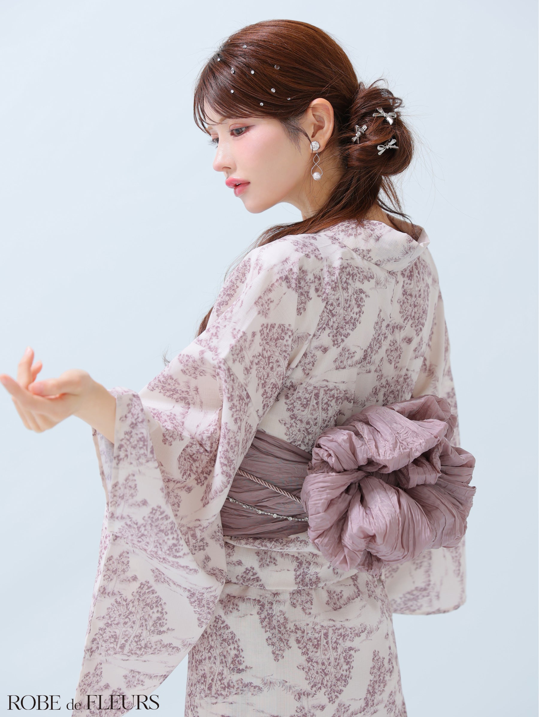 【浴衣】ROBE de FLEURS Floral print yukata　(fm3375)