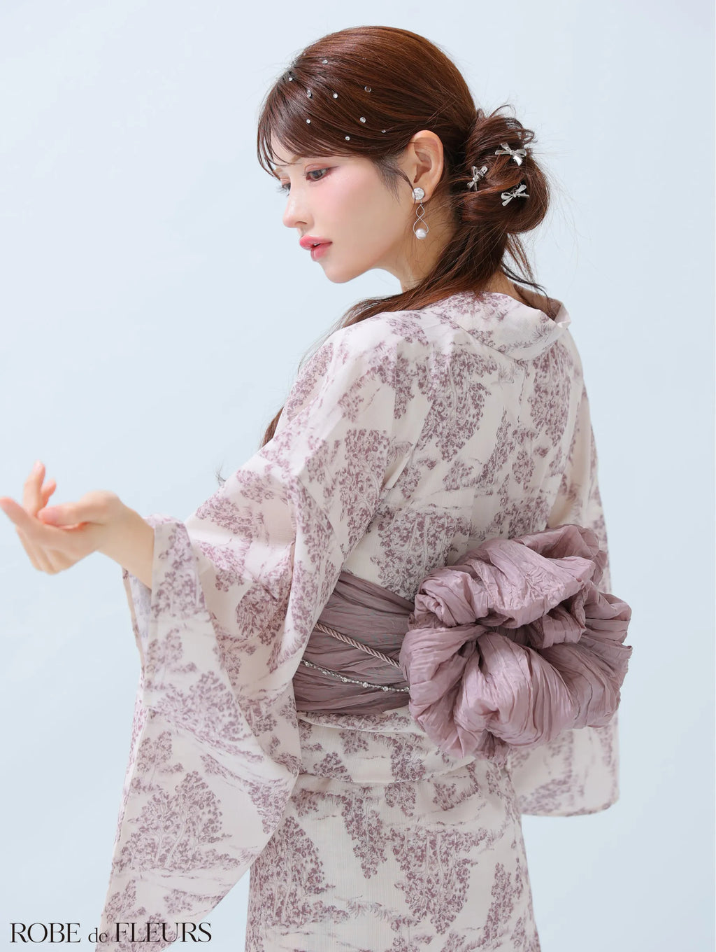 【浴衣】ROBE de FLEURS Floral print yukata　(fm3375)