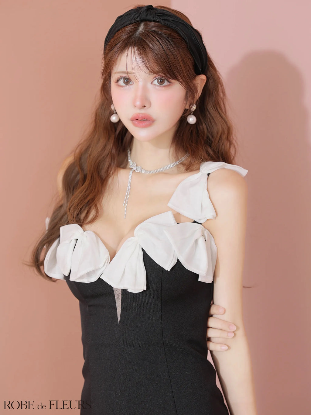 シフォンリボンワンショルタイトミニキャバドレス(fm3460)