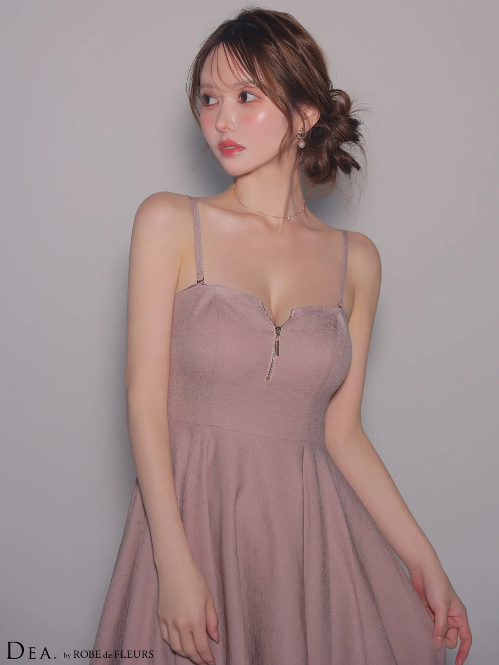 【一部予約】チュールレイヤードセンタージップフレアロングキャバドレス(DE3469)