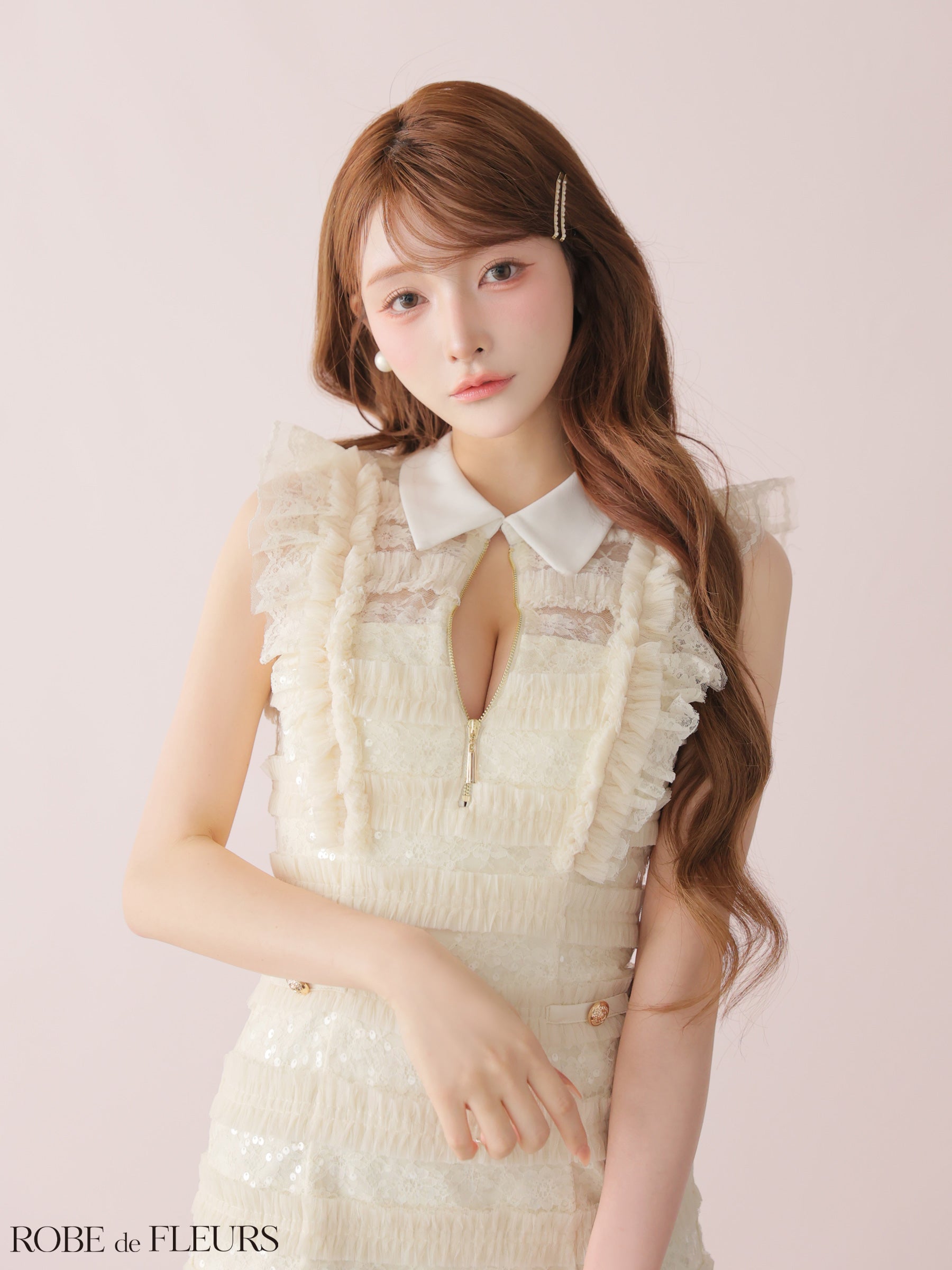 ★予約商品★【9月中旬頃入荷予定】【XSサイズあり】フリルスパンコールチュールミニキャバドレス (fm3480)