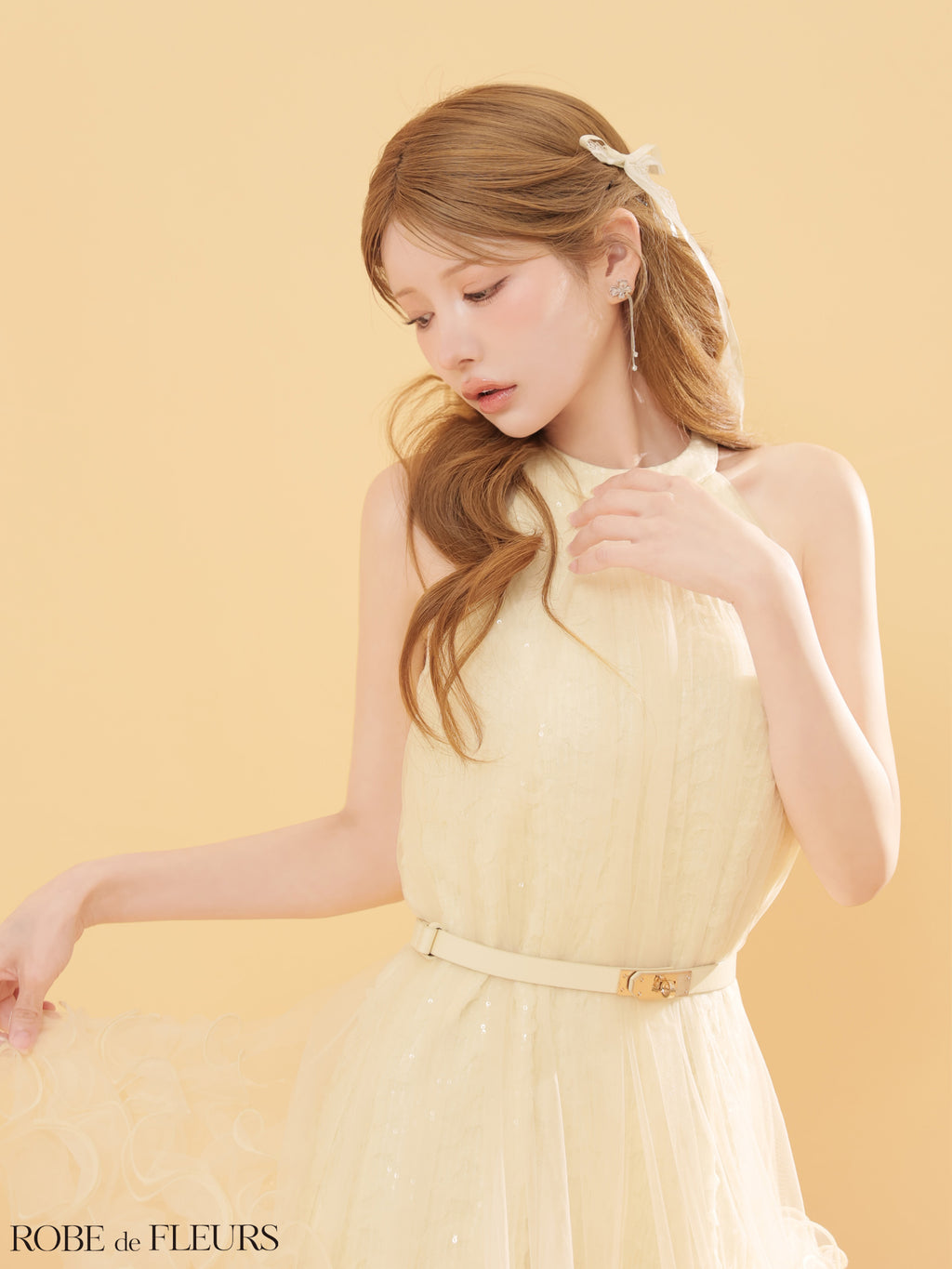 ★予約商品★【7月上旬頃入荷予定】【XSサイズあり】レーススパンコールチュールミニキャバドレス (fm3497)