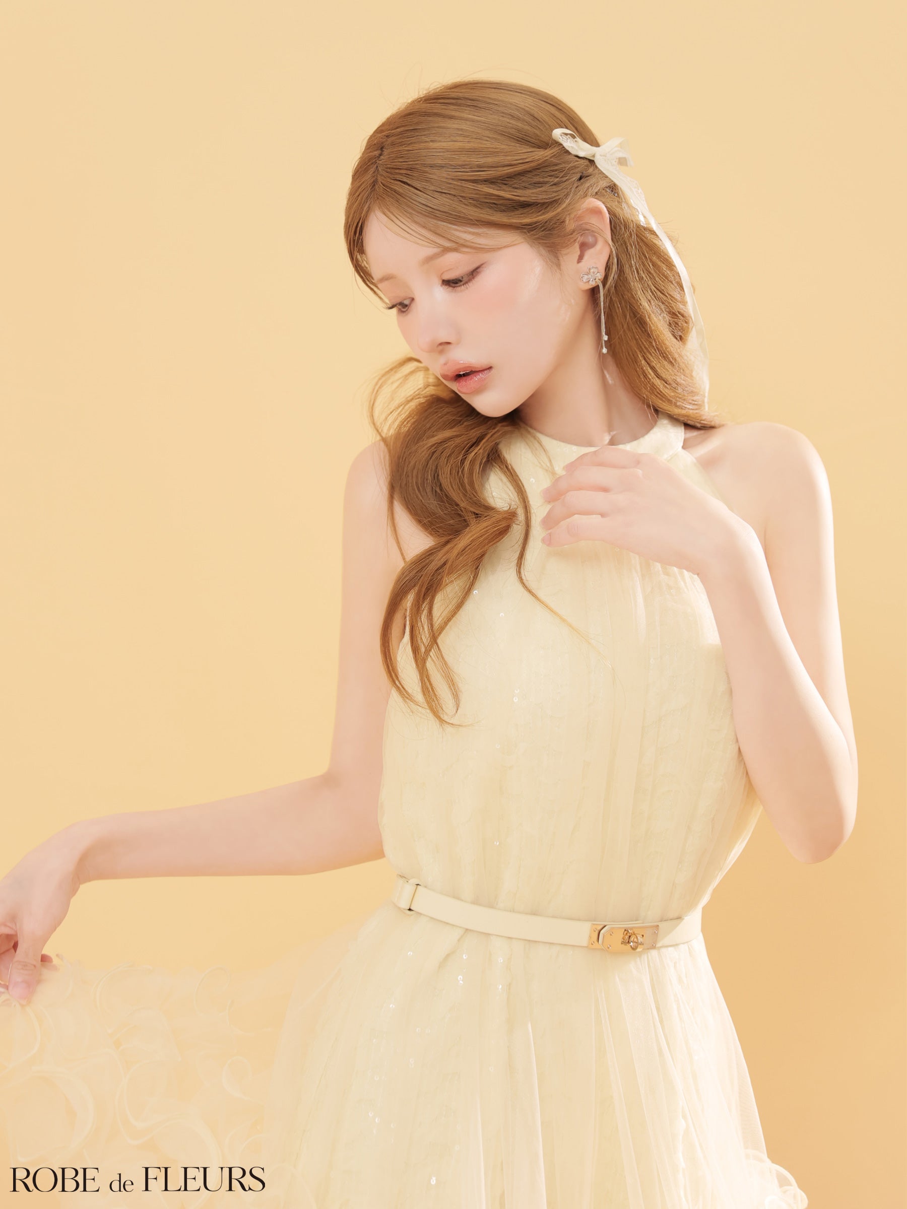 ★予約商品★【7月上旬頃入荷予定】【XSサイズあり】レーススパンコールチュールミニキャバドレス (fm3497)