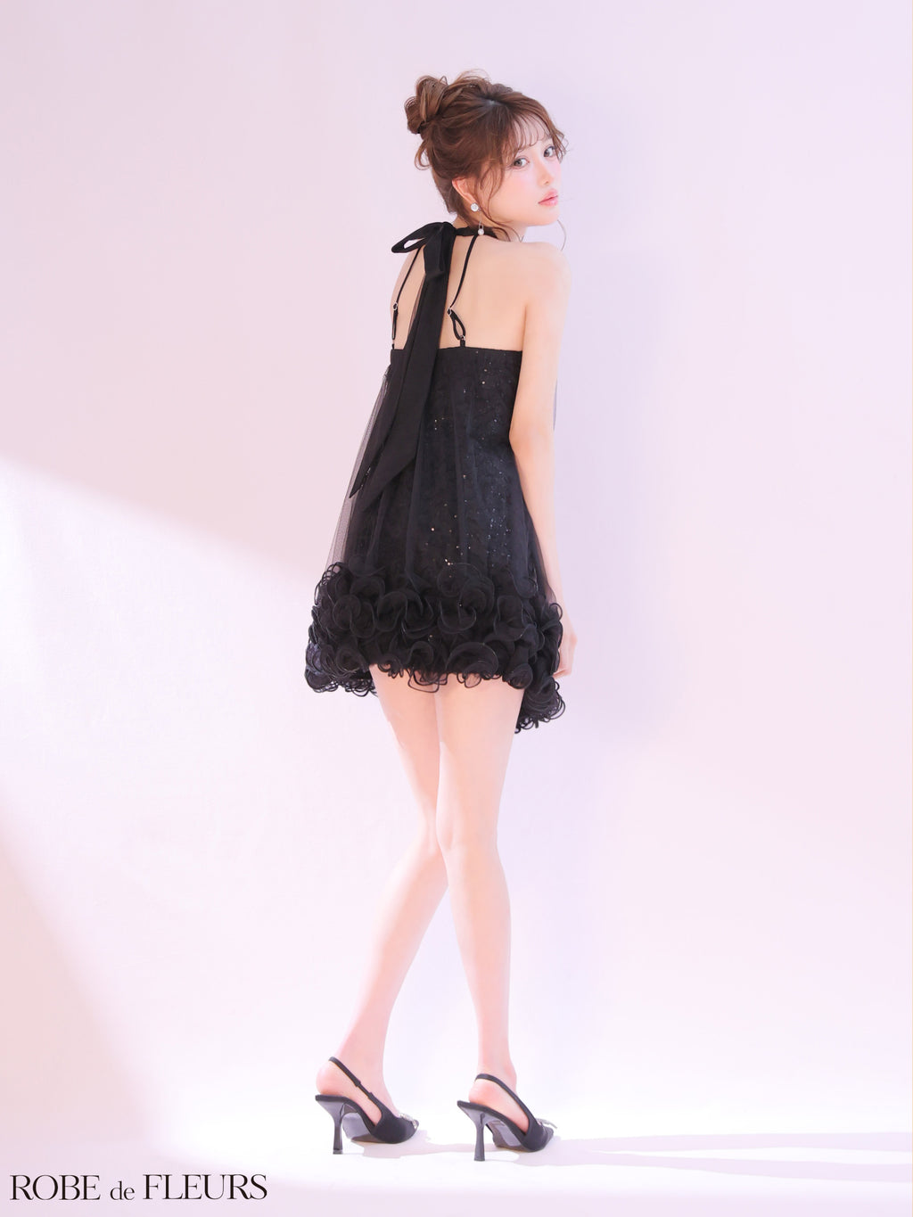 ★予約商品★【7月上旬頃入荷予定】【XSサイズあり】レーススパンコールチュールミニキャバドレス (fm3497)