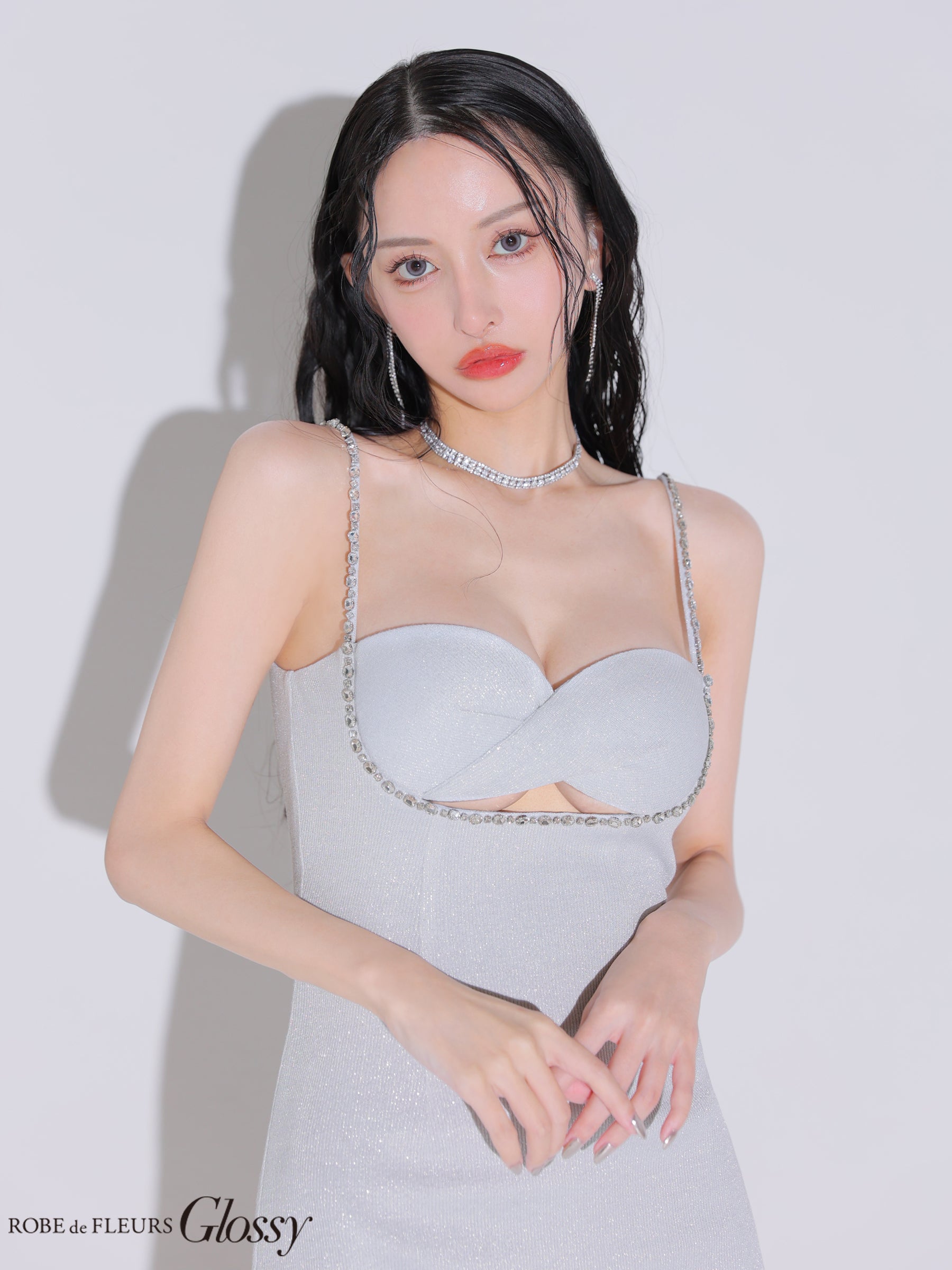 【XSサイズあり】ラメリブニットタイトストレッチキャミミニキャバドレス(GL3571)