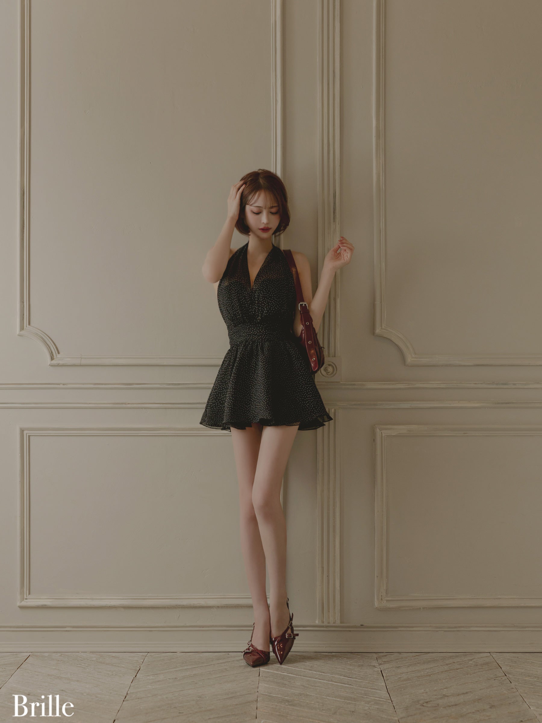 【XS～Lサイズあり】Lune de brille mini dress (brille3791)