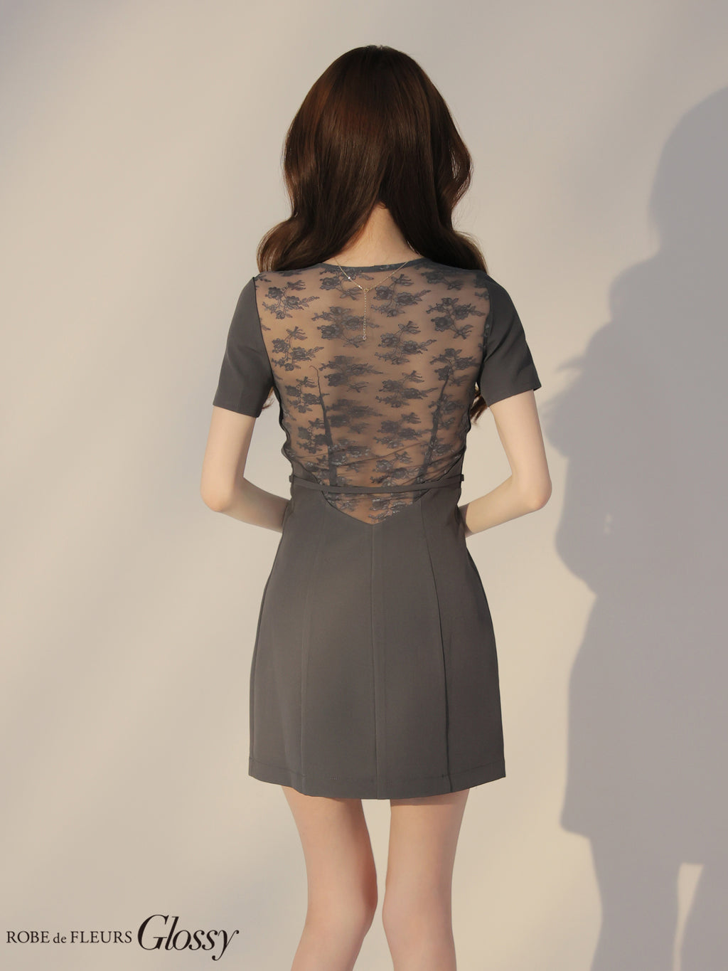【XSサイズあり】バックレースセンタージップベルトミニキャバドレス(GL3795)