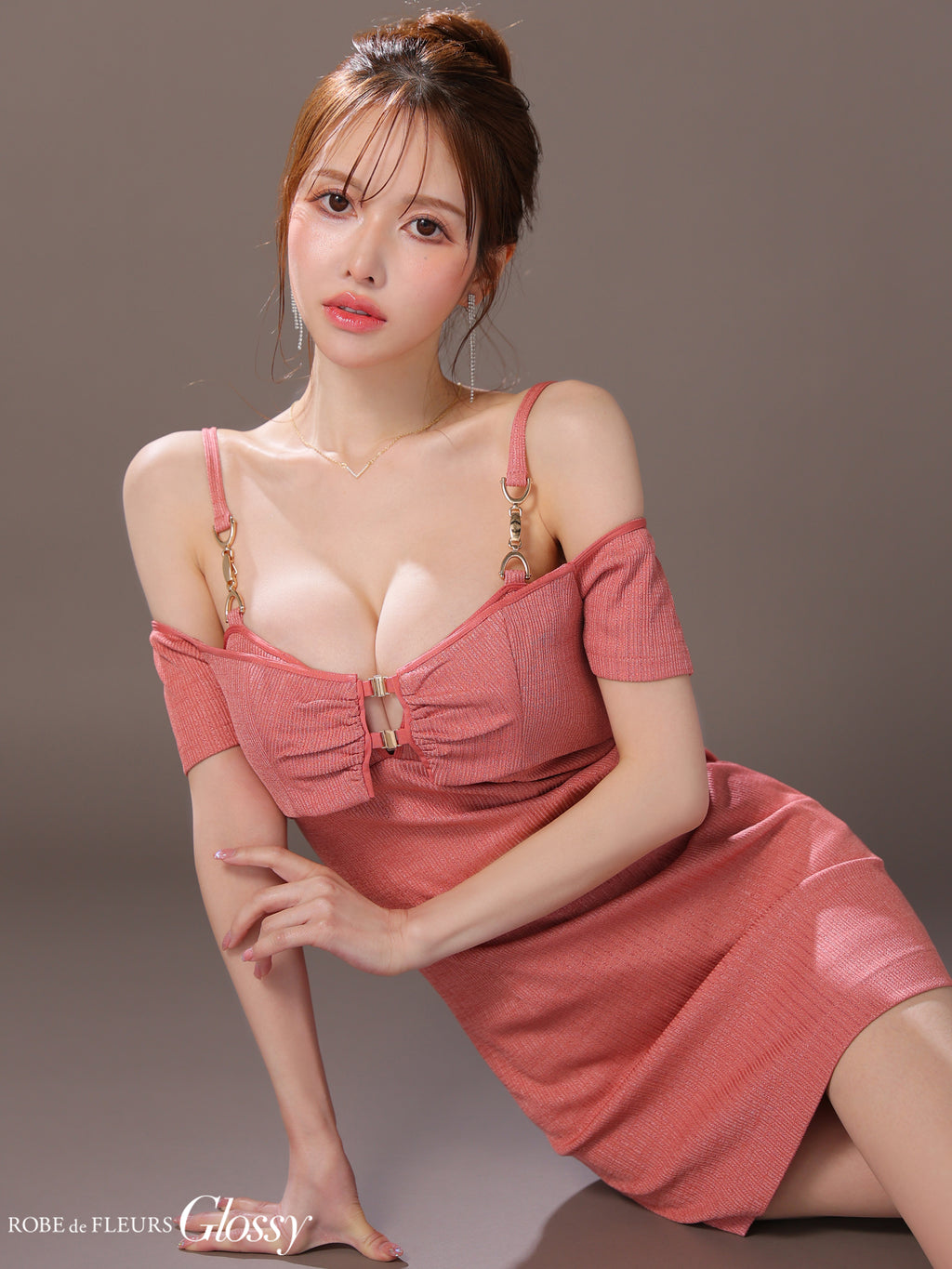 【XSサイズあり】2way♥ボレロ付きシンプルリブタイトキャミキャバドレス(GL3906)