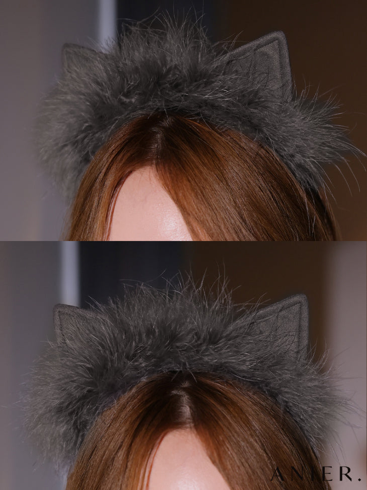 【XSサイズあり】Sparkly ribbons voluminous fur cat ears halloween dress (anier4053)