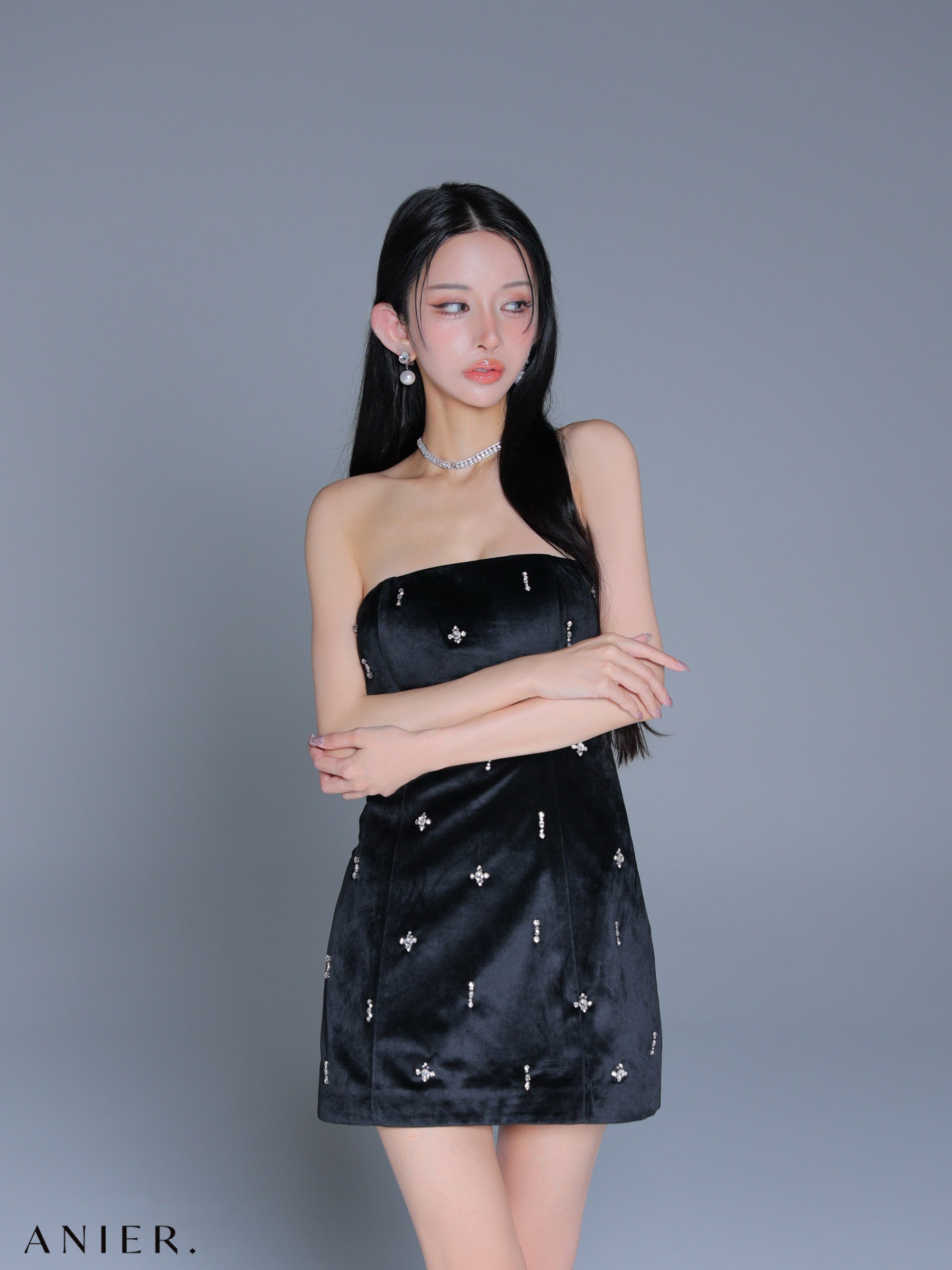 【XSサイズあり】Simple bear bijou mini dress (anier4056)
