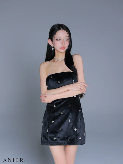 Simple bear bijou mini dress (anier4056)