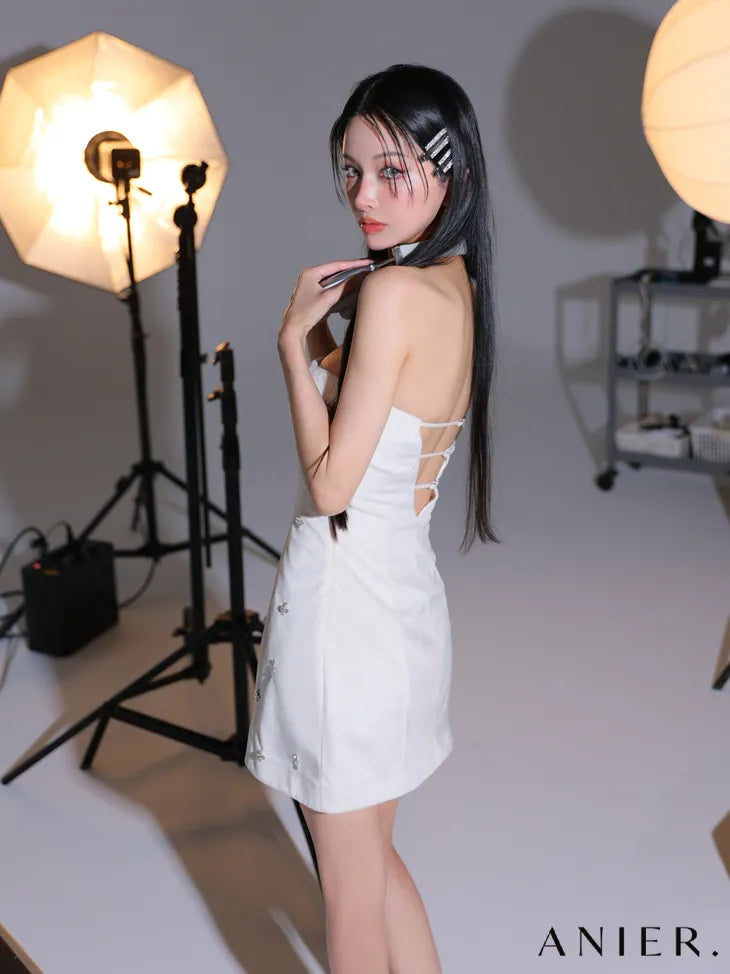 Simple bear bijou mini dress (anier4056)