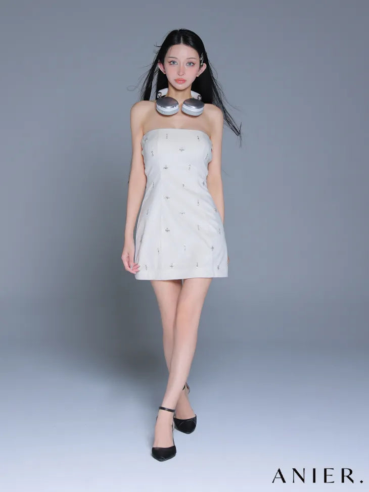 Simple bear bijou mini dress (anier4056)