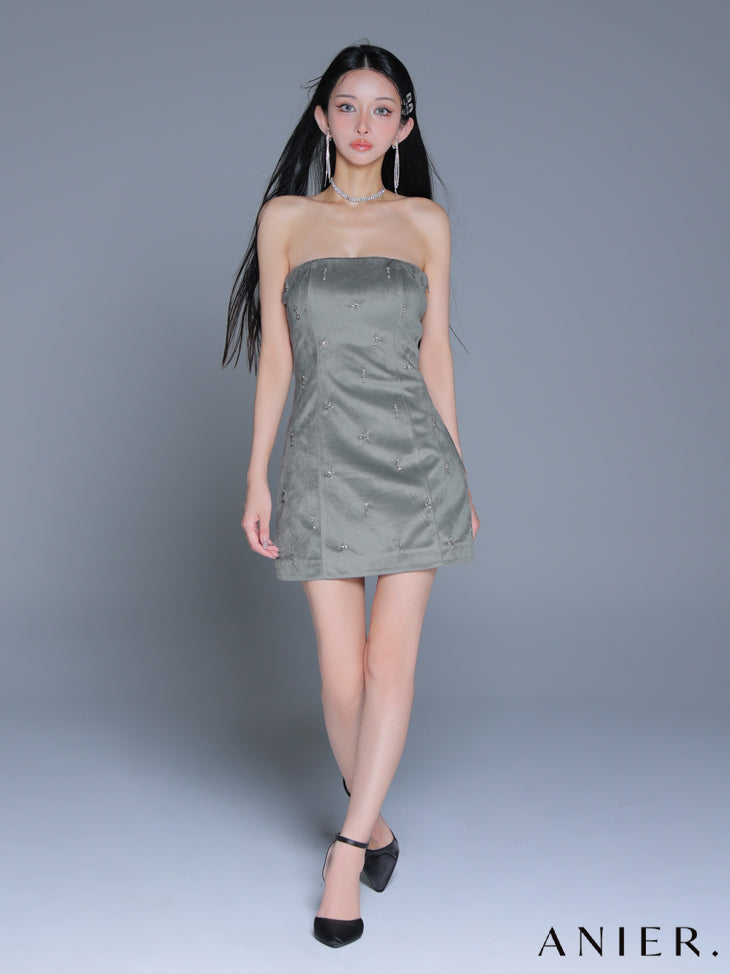 【XSサイズあり】Simple bear bijou mini dress (anier4056)