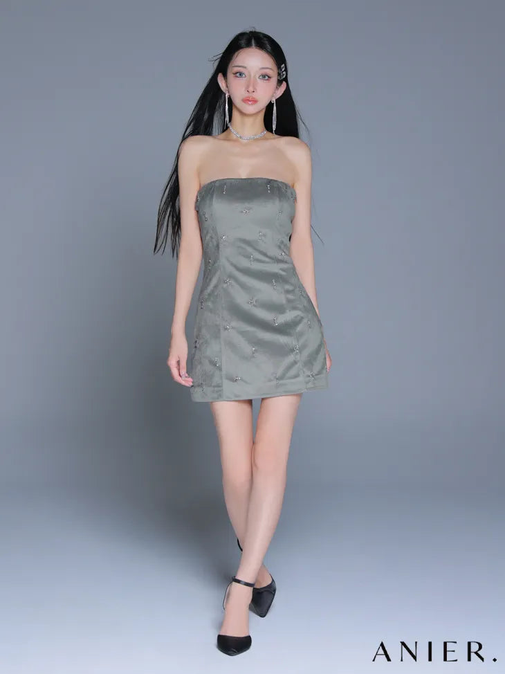 Simple bear bijou mini dress (anier4056)
