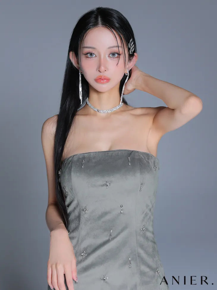 Simple bear bijou mini dress (anier4056)