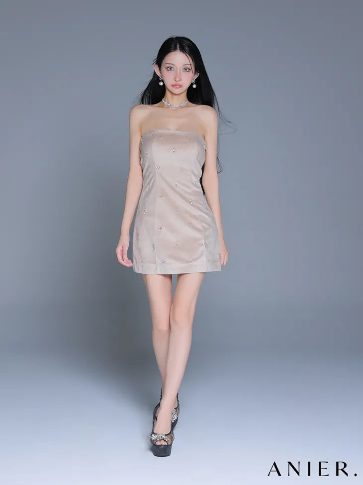 Simple bear bijou mini dress (anier4056)
