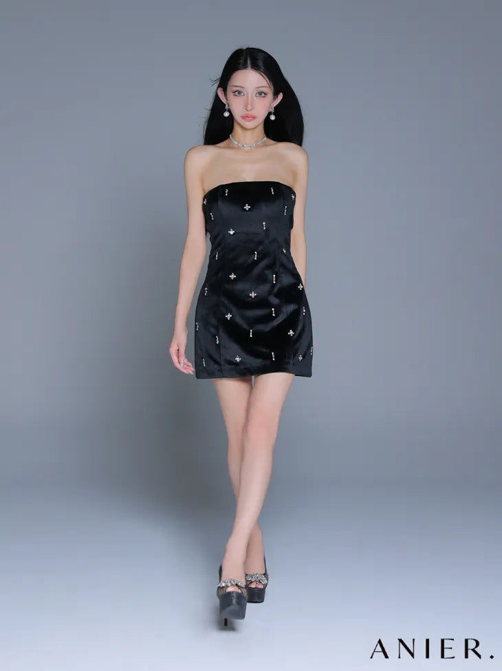 Simple bear bijou mini dress (anier4056)