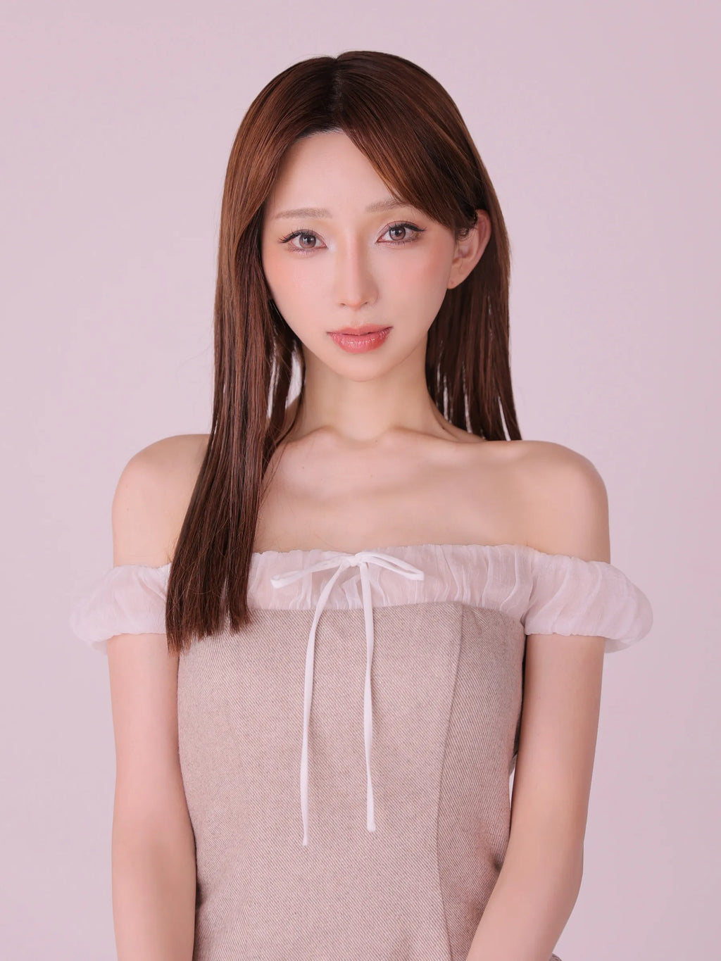 Glitter flannel off-the-shoulder mini dress (anier4058)