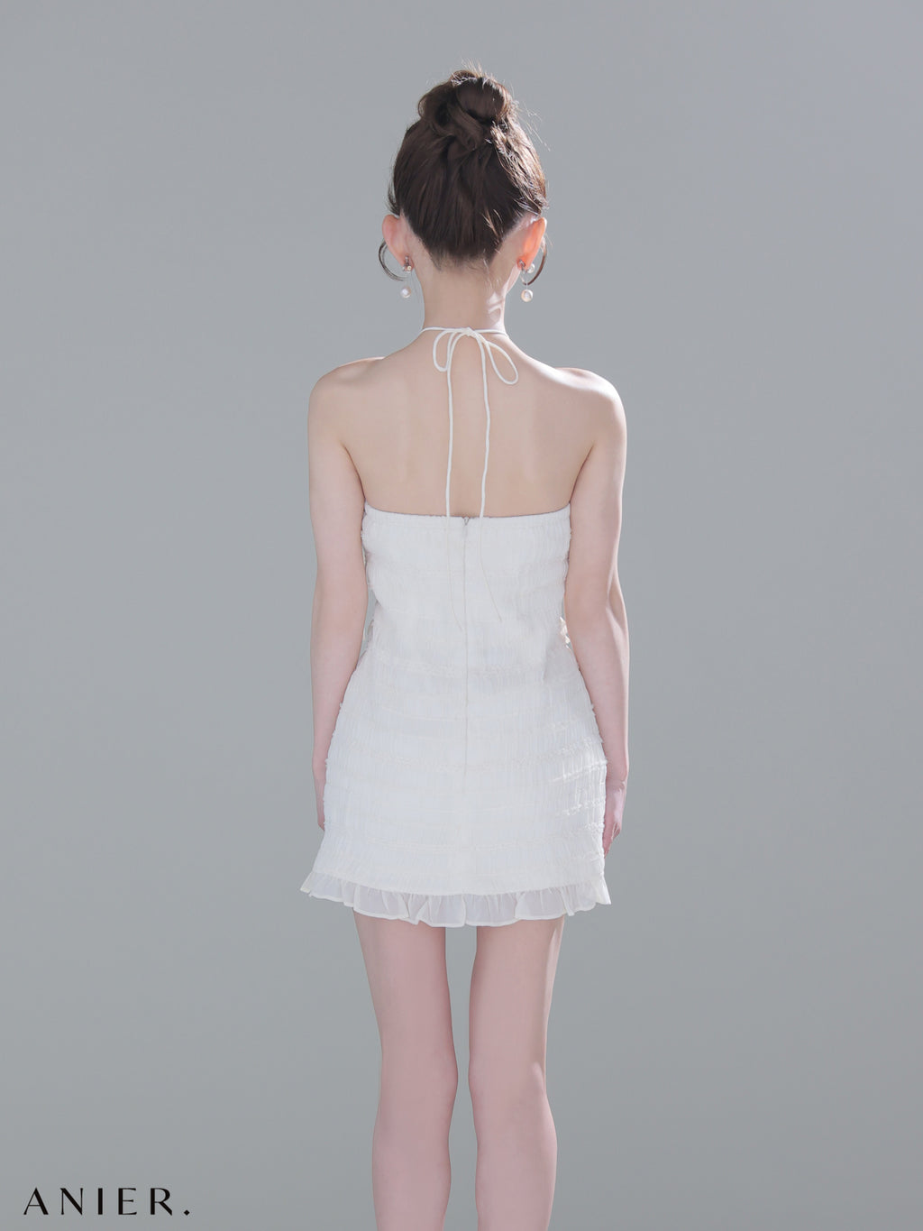 ★予約商品★【7月中旬頃入荷予定】【XSサイズあり】Chiffon amesuri bust cutout tight mini dress (anier4061)